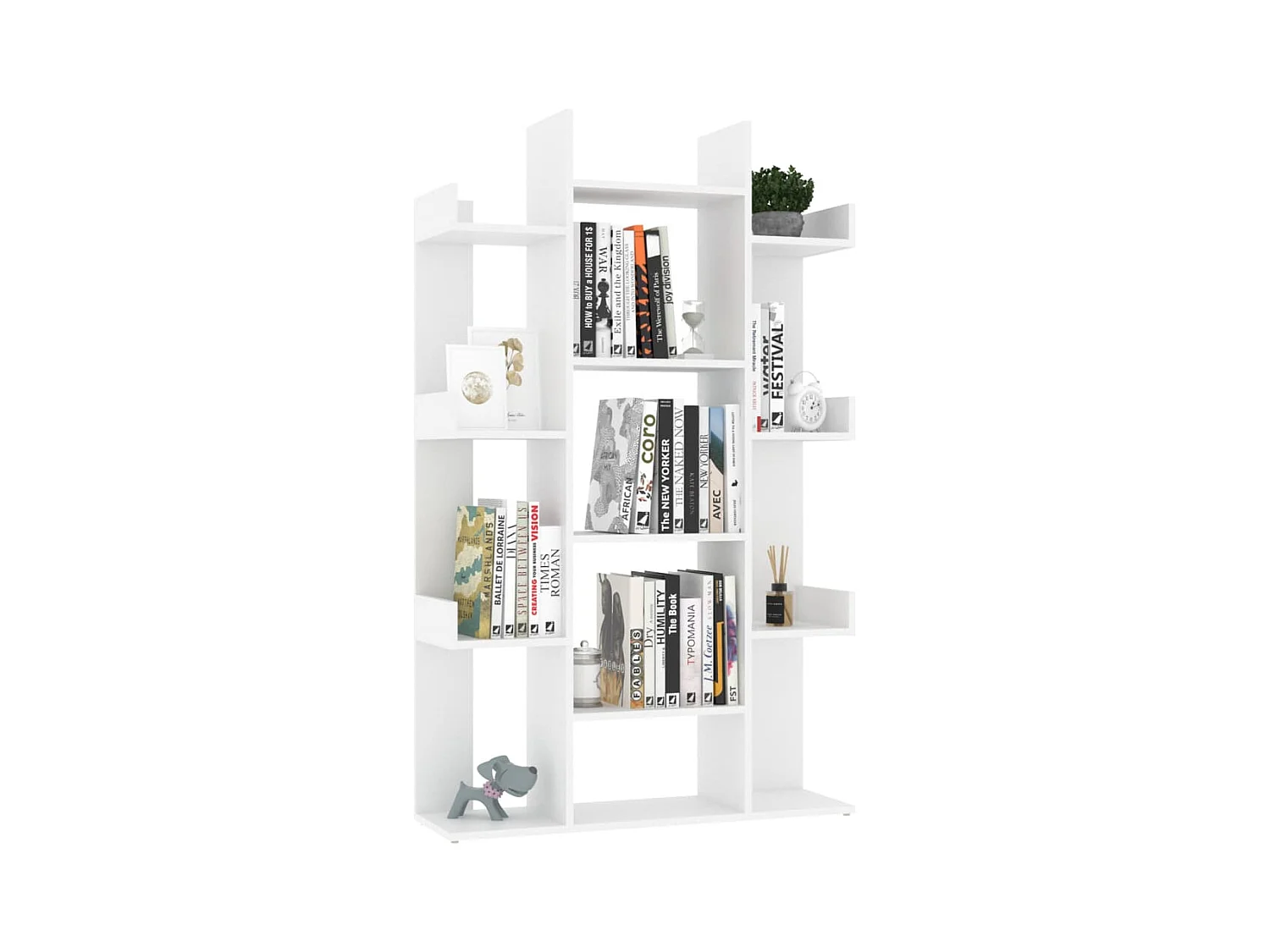 Candler  Bibliothèque Blanc 86x25,5x140 cm Bois d’ingénierie