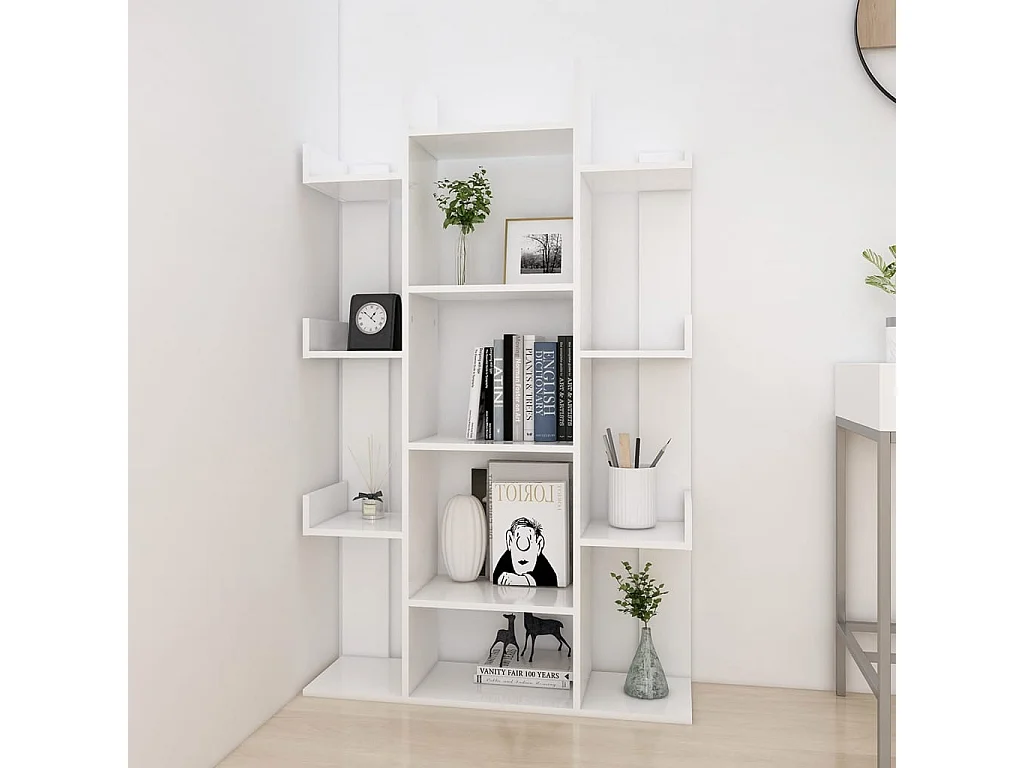 Candler  Bibliothèque Blanc 86x25,5x140 cm Bois d’ingénierie