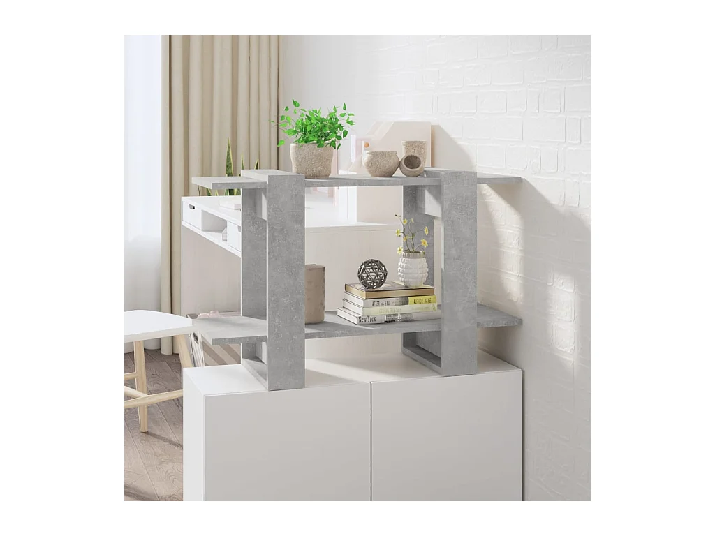 Wylorn  Bibliothèque/Séparateur de pièce Gris béton 80x30x51 cm