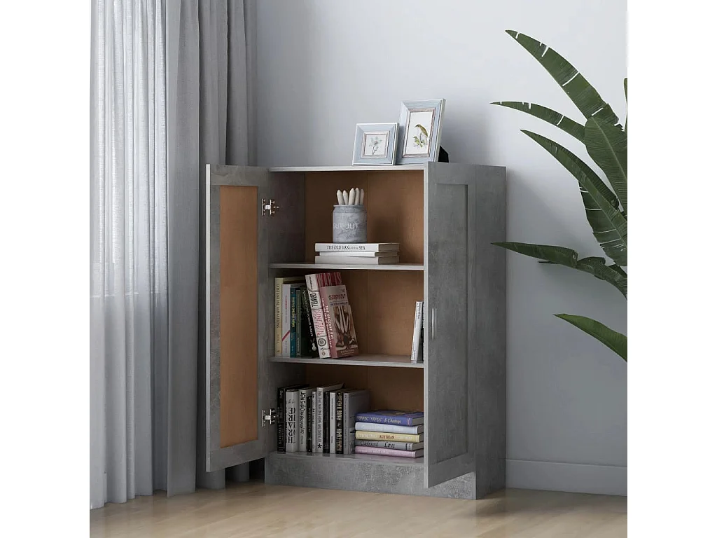 Krimpen aan den IJssel  Bibliothèque Gris béton 82,5x30,5x115 cm Bois d'ingénierie