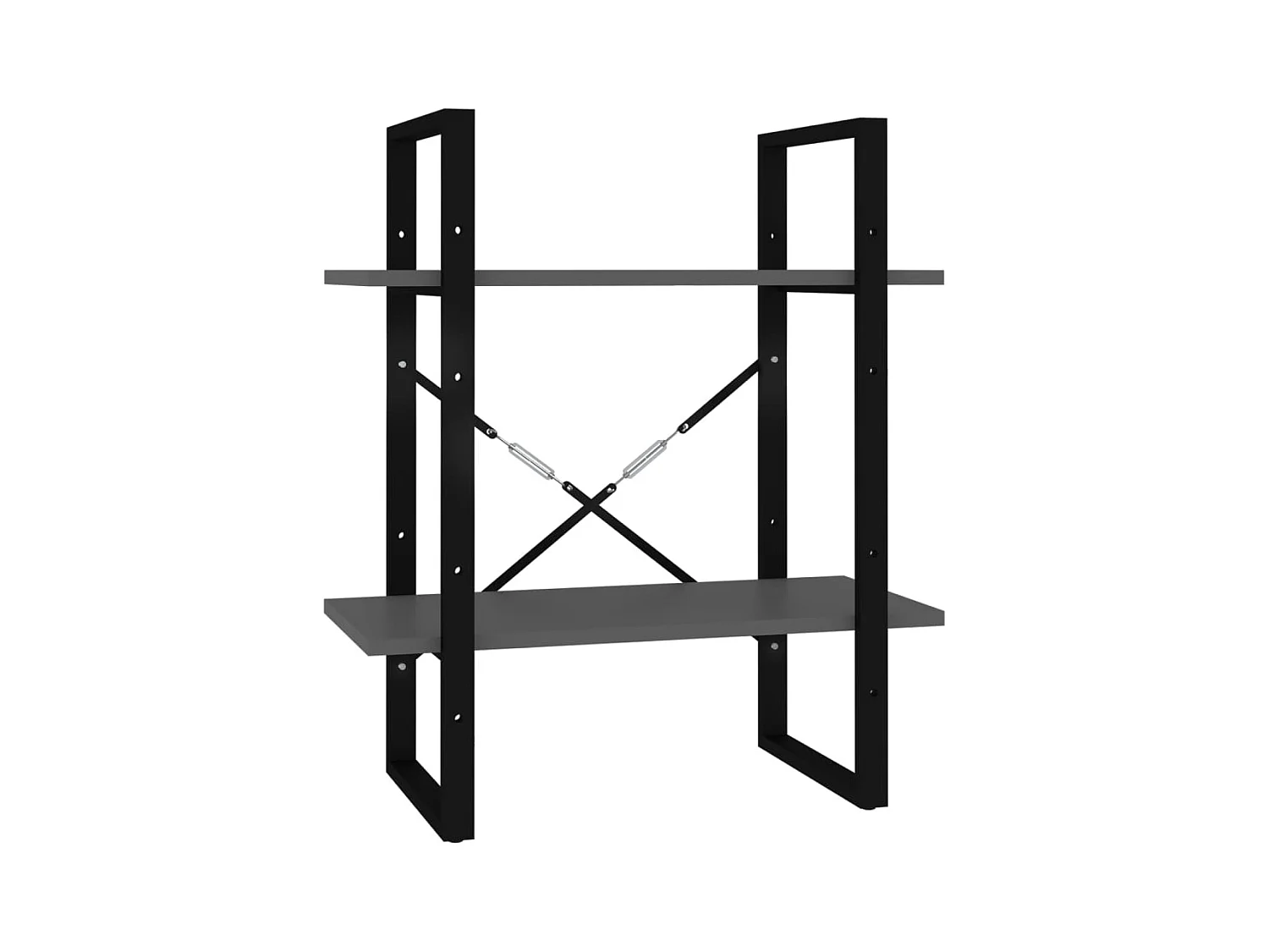 Roermond  Boekenkast met 2 schappen 60x30x70 cm bewerkt hout grijs
