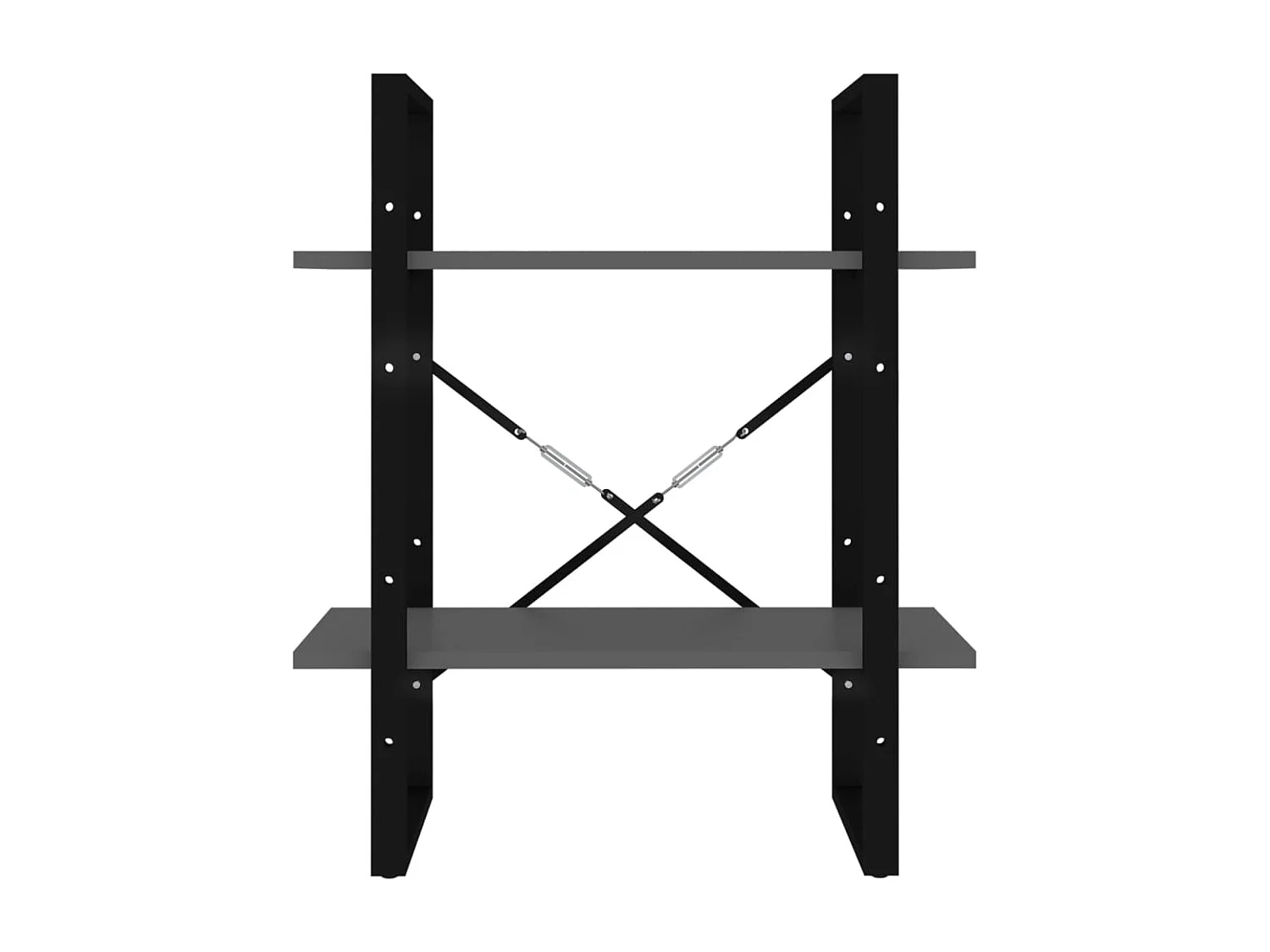 Roermond  Bibliothèque à 2 niveaux Gris 60x30x70 cm bois d'ingénierie