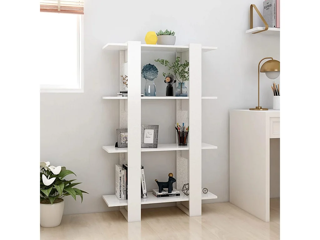 Soledad  Bibliothèque/Séparateur de pièce Blanc 80x30x123,5 cm