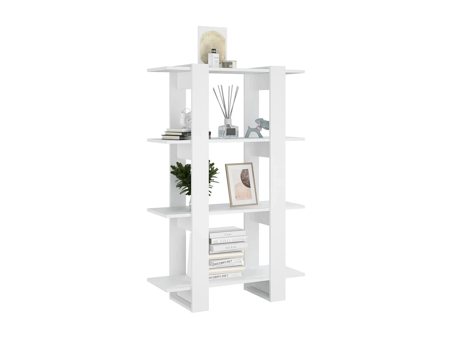 Soledad  Bibliothèque/Séparateur de pièce Blanc 80x30x123,5 cm