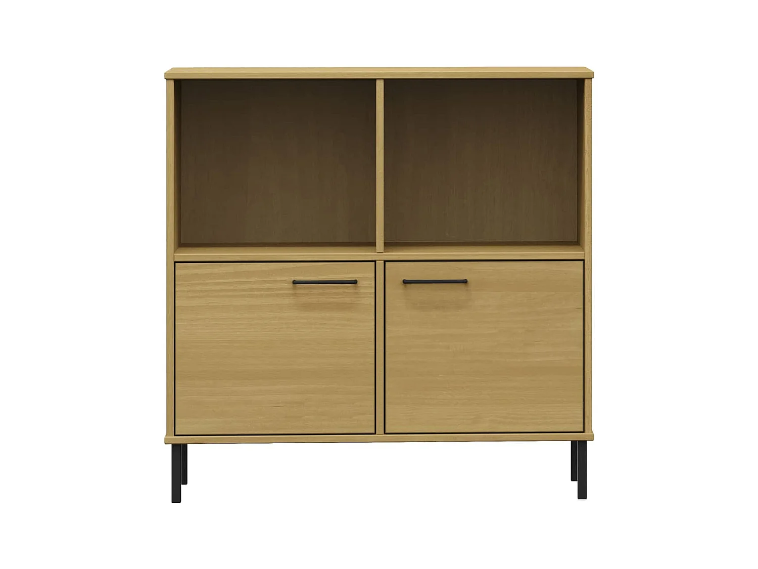 Claire-Madeleine-Claire  Bibliothèque avec pieds en métal Marron 90x35x90,5 cm Bois OSLO