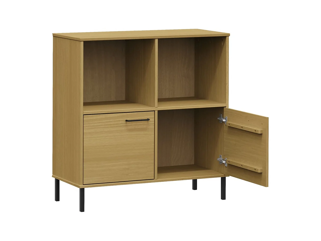 Claire-Madeleine-Claire  Bibliothèque avec pieds en métal Marron 90x35x90,5 cm Bois OSLO