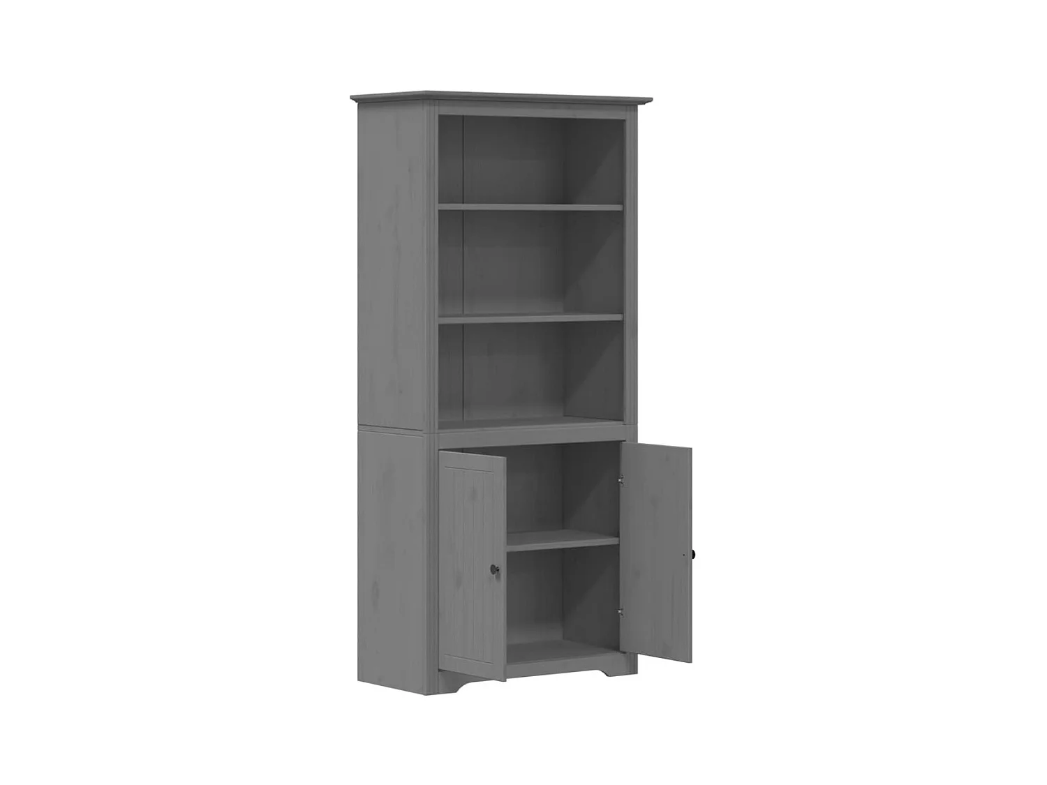 Claddaghduff  Bibliothèque BODO gris 82x40x173 cm bois de pin massif