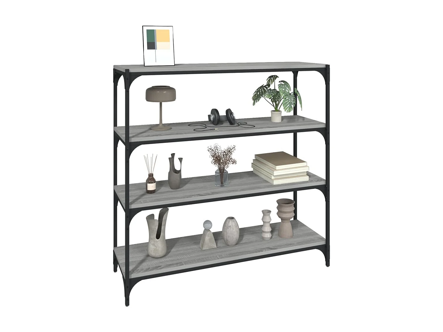 Ventura  Bibliothèque Sonoma gris 100x33x100 cm Bois d'ingénierie acier