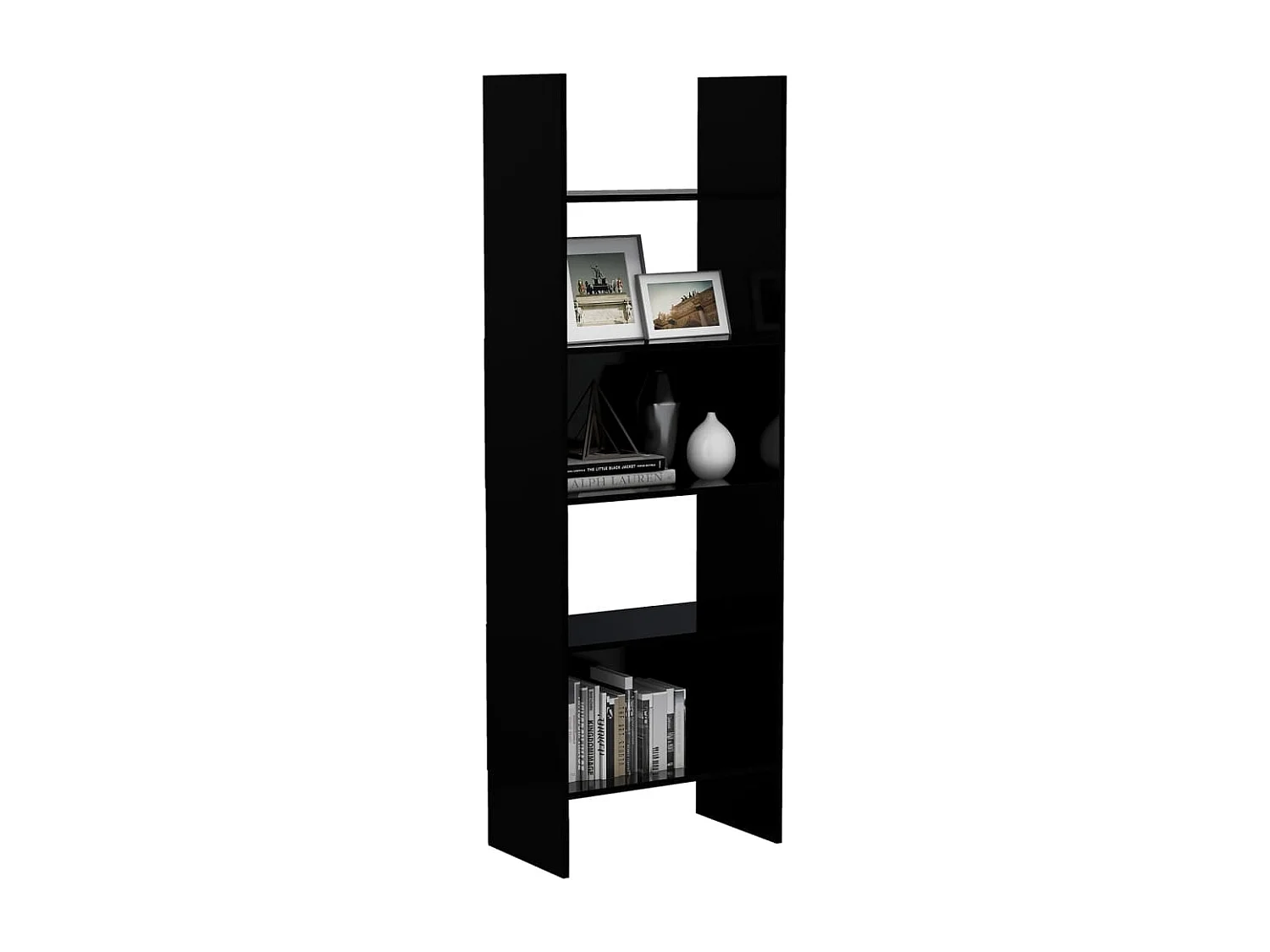 Syron  Bibliothèque Noir 60x35x180 cm Bois d’ingénierie