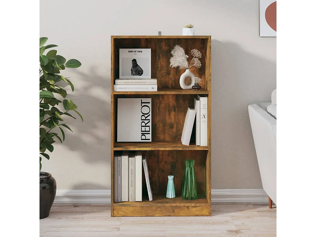 Jairo  Bibliothèque Chêne fumé 60x24x109 cm Bois d'ingénierie