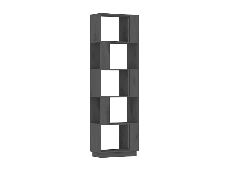 Caledonia  Boekenkast/kamerscherm 51x25x163,5 cm massief grenenhout grijs