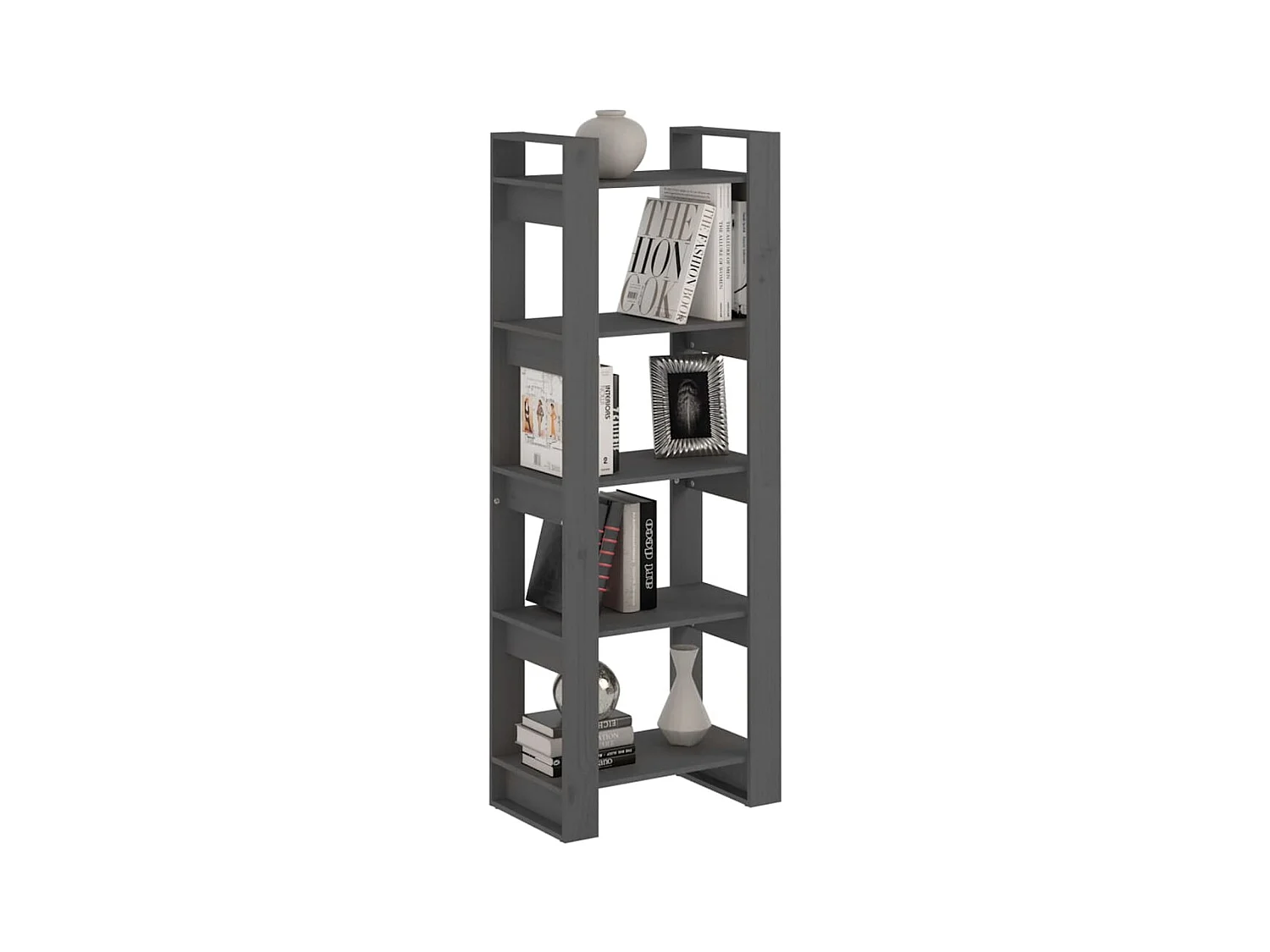 Fryska  Bibliothèque/Séparateur de pièce Gris 60x35x160 cm Bois massif