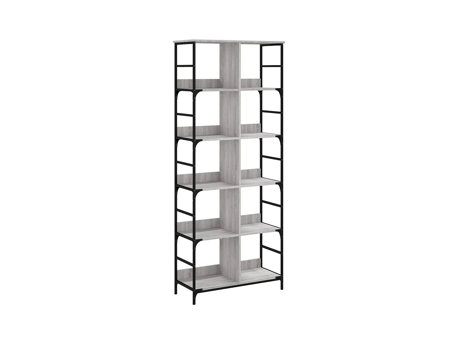 Keith  Bibliothèque sonoma gris 78,5x33x188,5 cm bois d'ingénierie