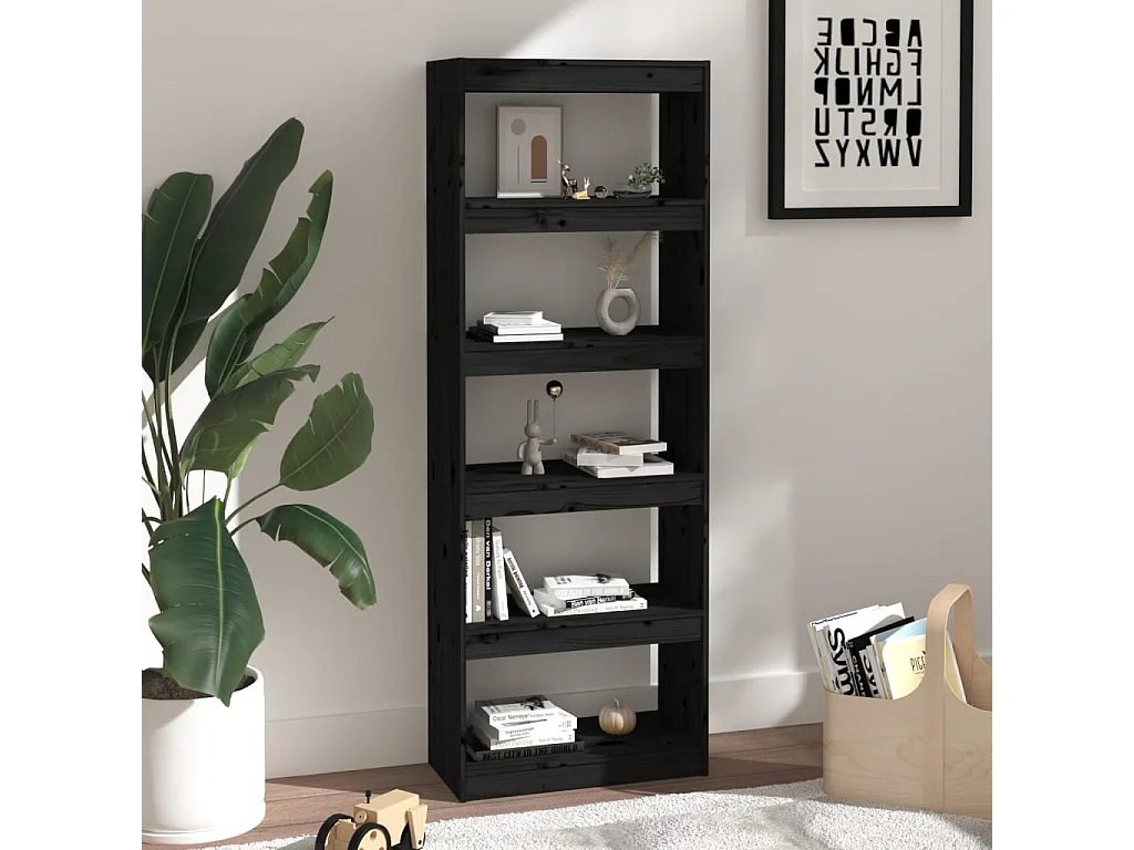 Colgate  Bibliothèque/Séparateur de pièce Noir 60x30x167,5 cm Pin massif