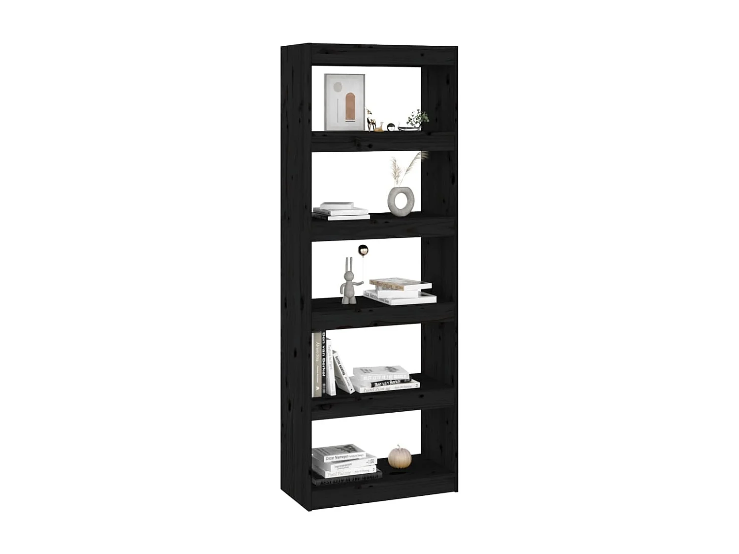 Colgate  Bibliothèque/Séparateur de pièce Noir 60x30x167,5 cm Pin massif
