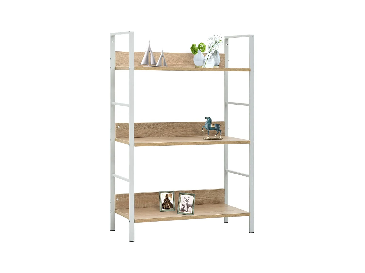 Uggeløse  Bibliothèque à 3 niveaux chêne 60x27,6x90,5cm bois d'ingénierie