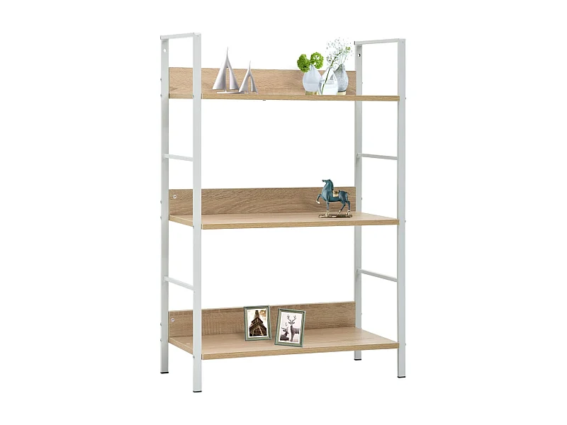 Uggeløse  Bibliothèque à 3 niveaux chêne 60x27,6x90,5cm bois d'ingénierie