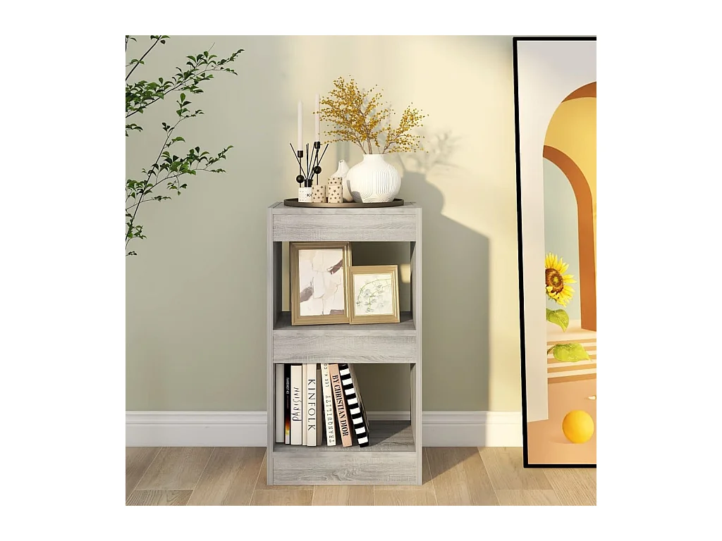 Hafida  Bibliothèque/Séparateur de pièce Sonoma gris 40x30x72 cm