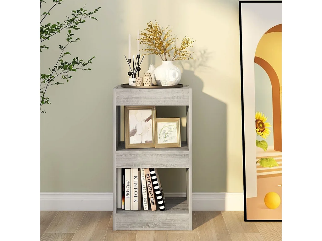 Hafida  Bibliothèque/Séparateur de pièce Sonoma gris 40x30x72 cm