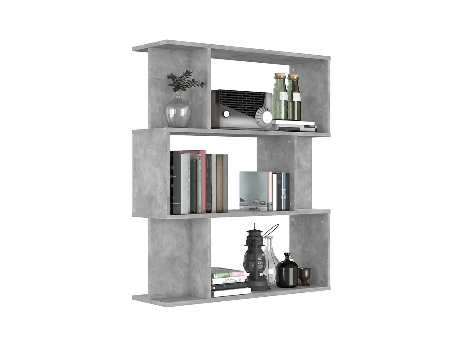 Gyran  Bibliothèque/Séparateur de pièce Gris béton Bois d’ingénierie