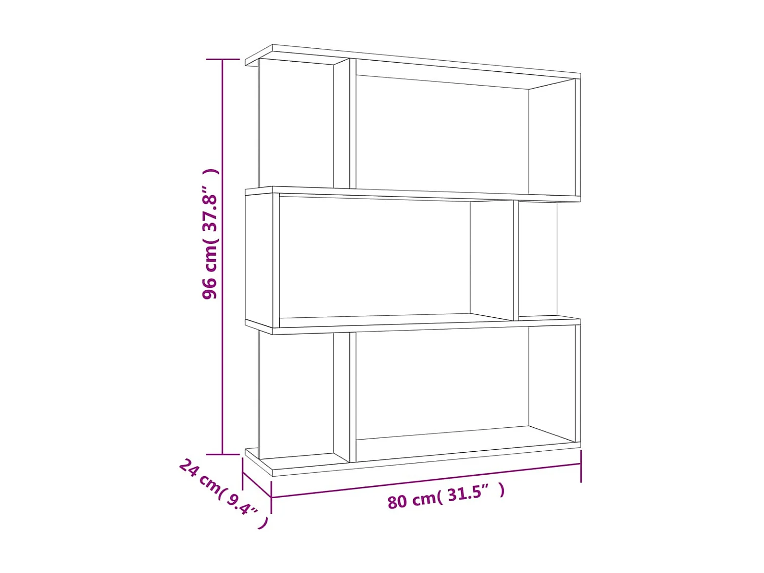 Gyran  Bibliothèque/Séparateur de pièce Gris béton Bois d’ingénierie