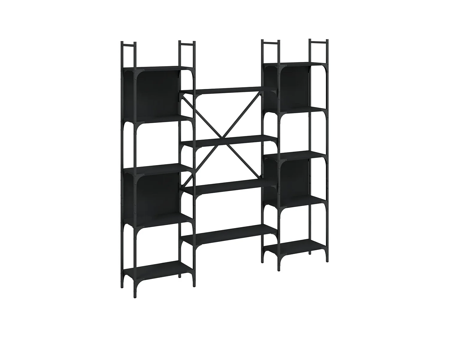Kiki  Boekenkast 155,5x24x166,5 cm bewerkt hout zwart