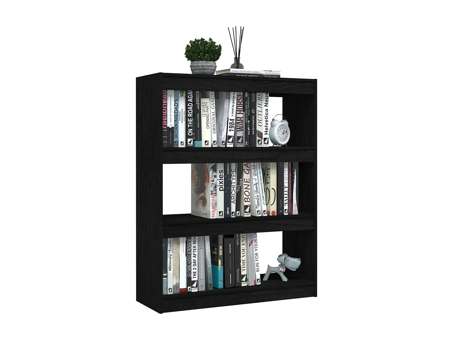 Centerville  Bibliothèque/Séparateur de pièce Noir 100x30x103 cm Pin massif
