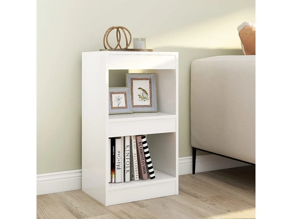 Hafida  Bibliothèque/Séparateur de pièce Blanc 40x30x72 cm