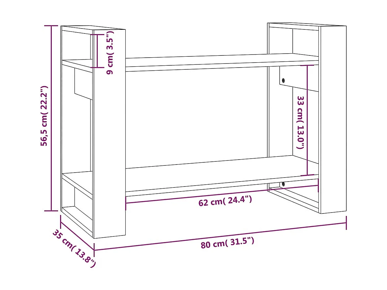 Jean-Jacques  Bibliothèque/Cloison Marron miel 80x35x56,5 cm Pin solide