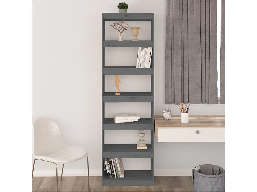 Colgate  Bibliothèque/Séparateur de pièce Gris 60x30x199,5 cm Pin massif