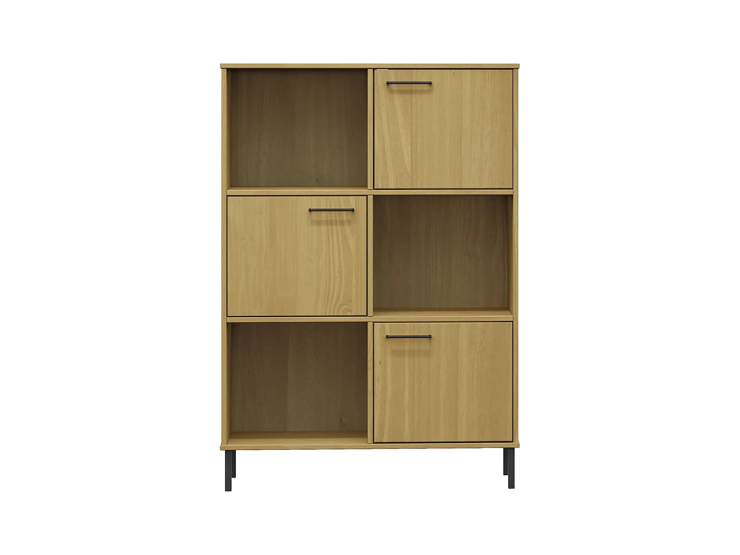 Nilvar  Bibliothèque avec pieds en métal Marron 90x35x128,5cm Bois OSLO