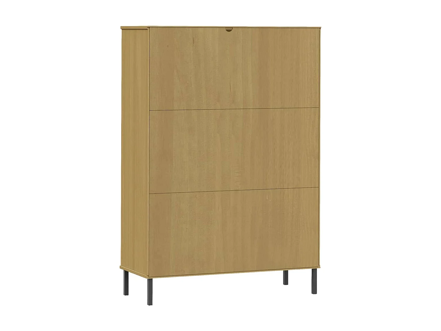 Nilvar  Bibliothèque avec pieds en métal Marron 90x35x128,5cm Bois OSLO