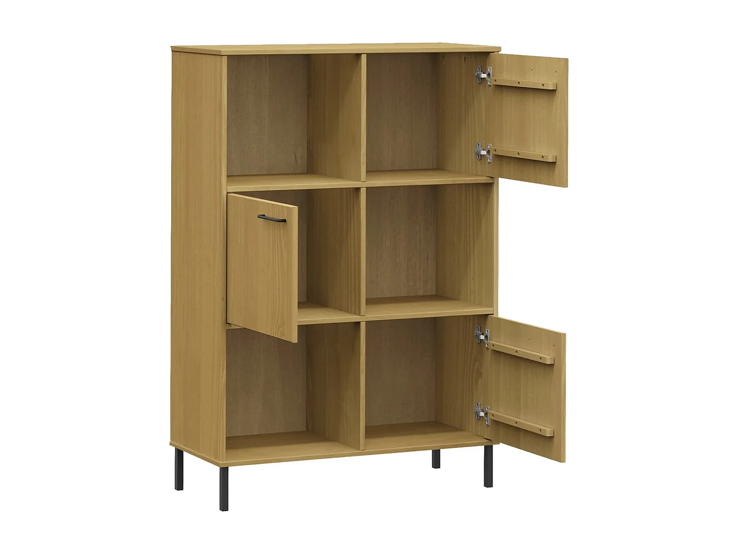 Nilvar  Bibliothèque avec pieds en métal Marron 90x35x128,5cm Bois OSLO