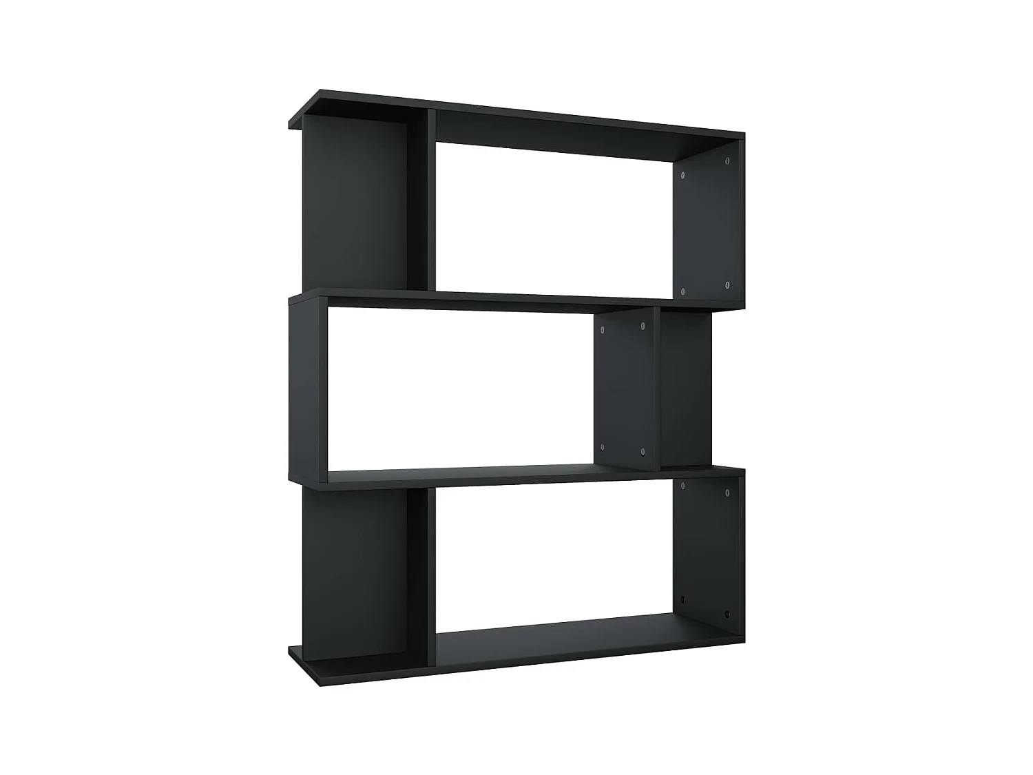 Gyran  Bibliothèque/Cloison Noir 80x24x96 cm cm Bois d'ingénierie