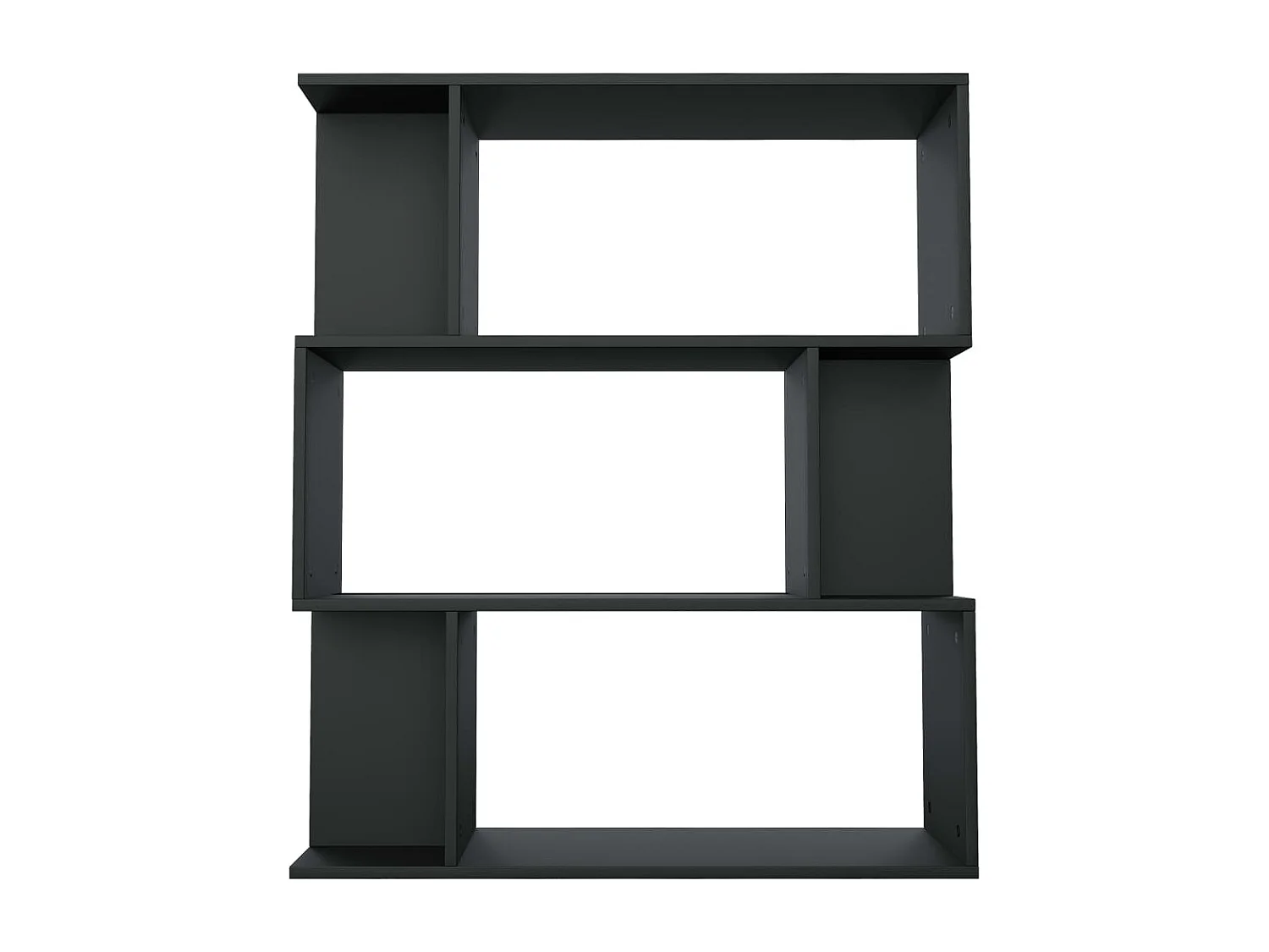 Gyran  Bibliothèque/Cloison Noir 80x24x96 cm cm Bois d'ingénierie