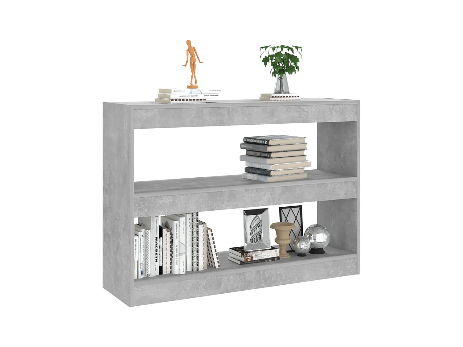 Basma  Bibliothèque/Séparateur de pièce Gris béton 100x30x72 cm