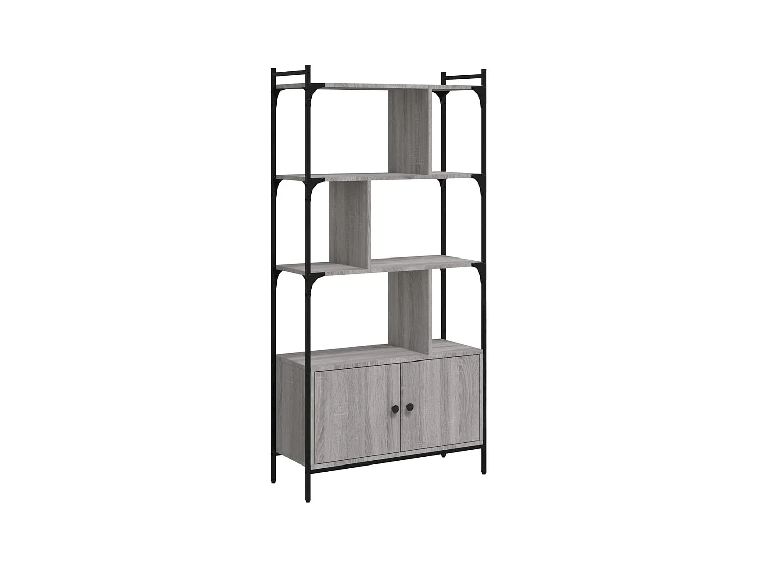 Vilan  Bibliothèque avec portes sonoma gris 76,5x30x154,5 cm