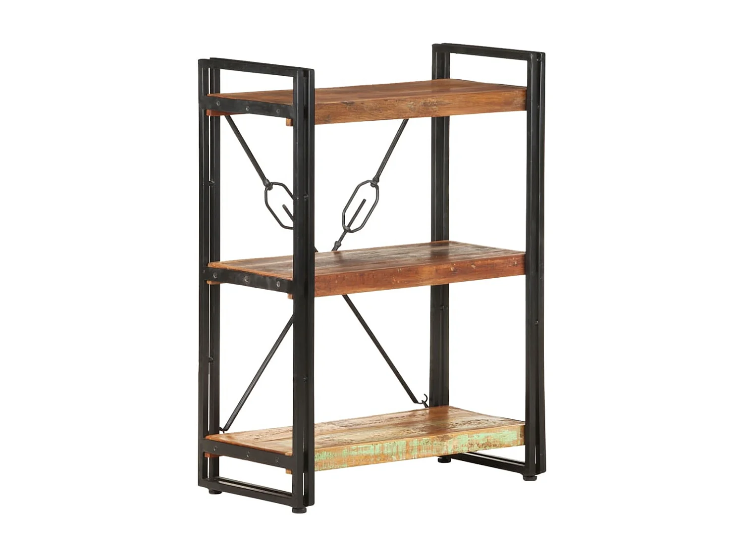 Yoan  Bibliothèque à 3 niveaux 60x30x80cm Bois de récupération massif