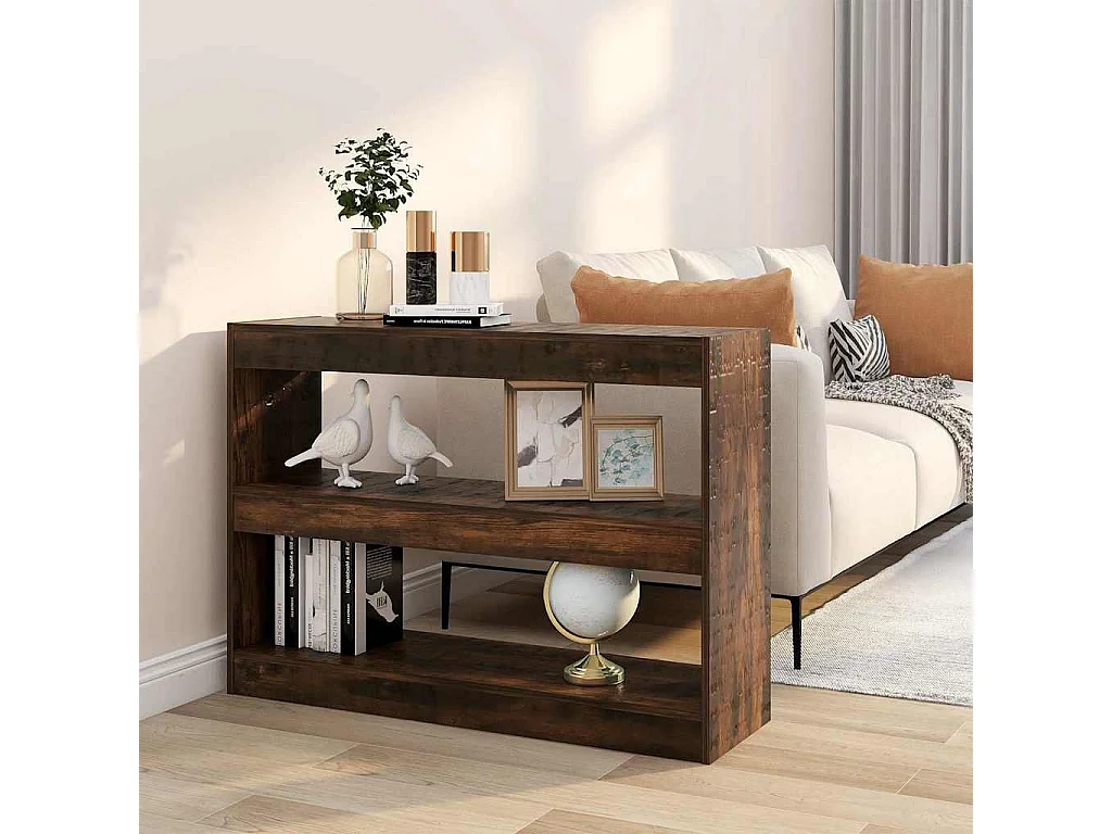 Basma  Bibliothèque/Séparateur de pièce chêne fumé 100x30x72 cm