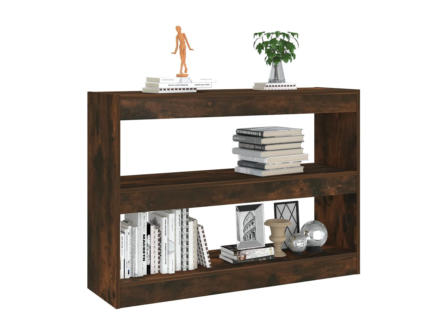 Basma  Bibliothèque/Séparateur de pièce chêne fumé 100x30x72 cm