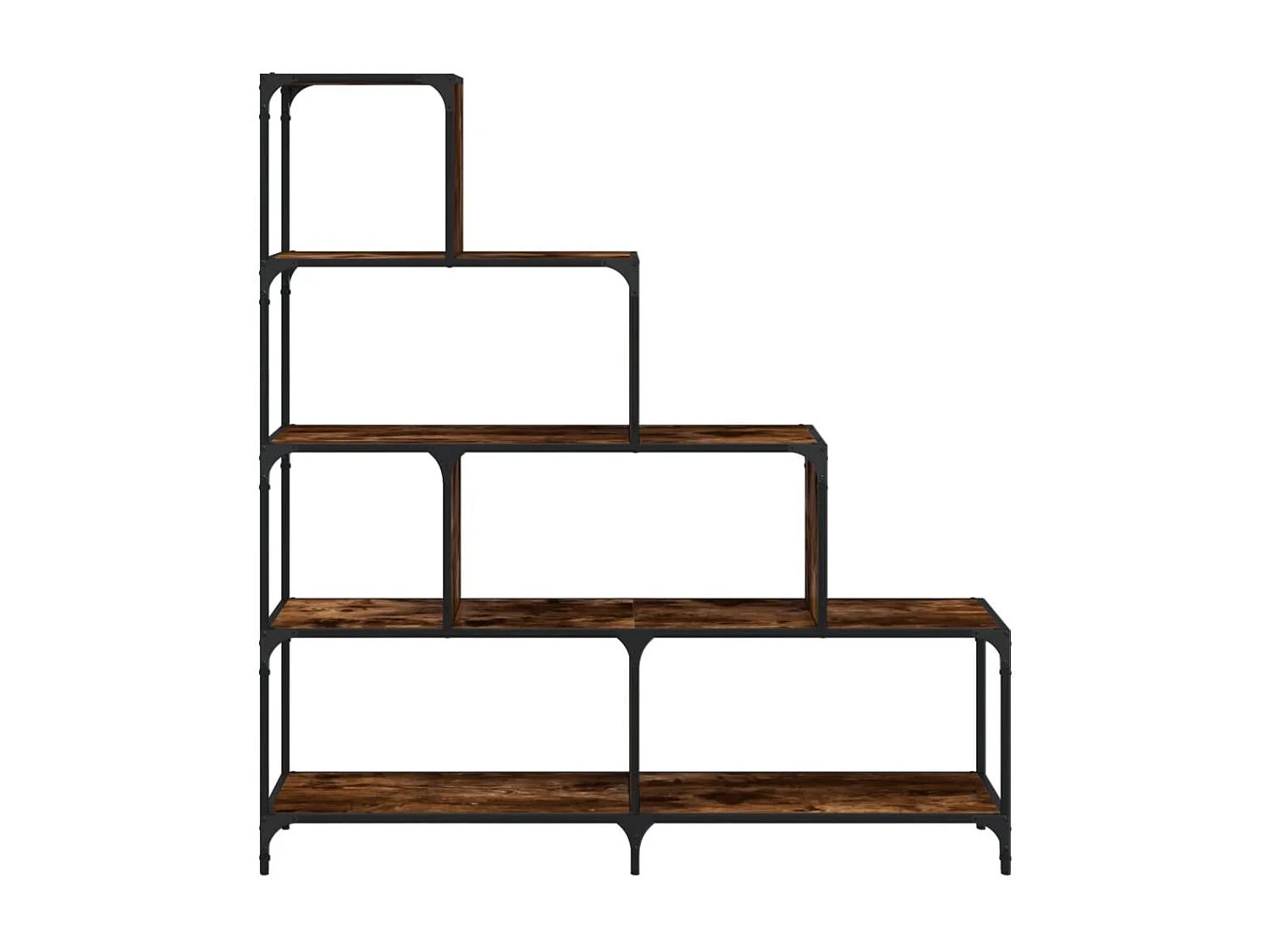 Unaris  Librería con 4 peldaños madera roble ahumado 139x33,5x149 cm