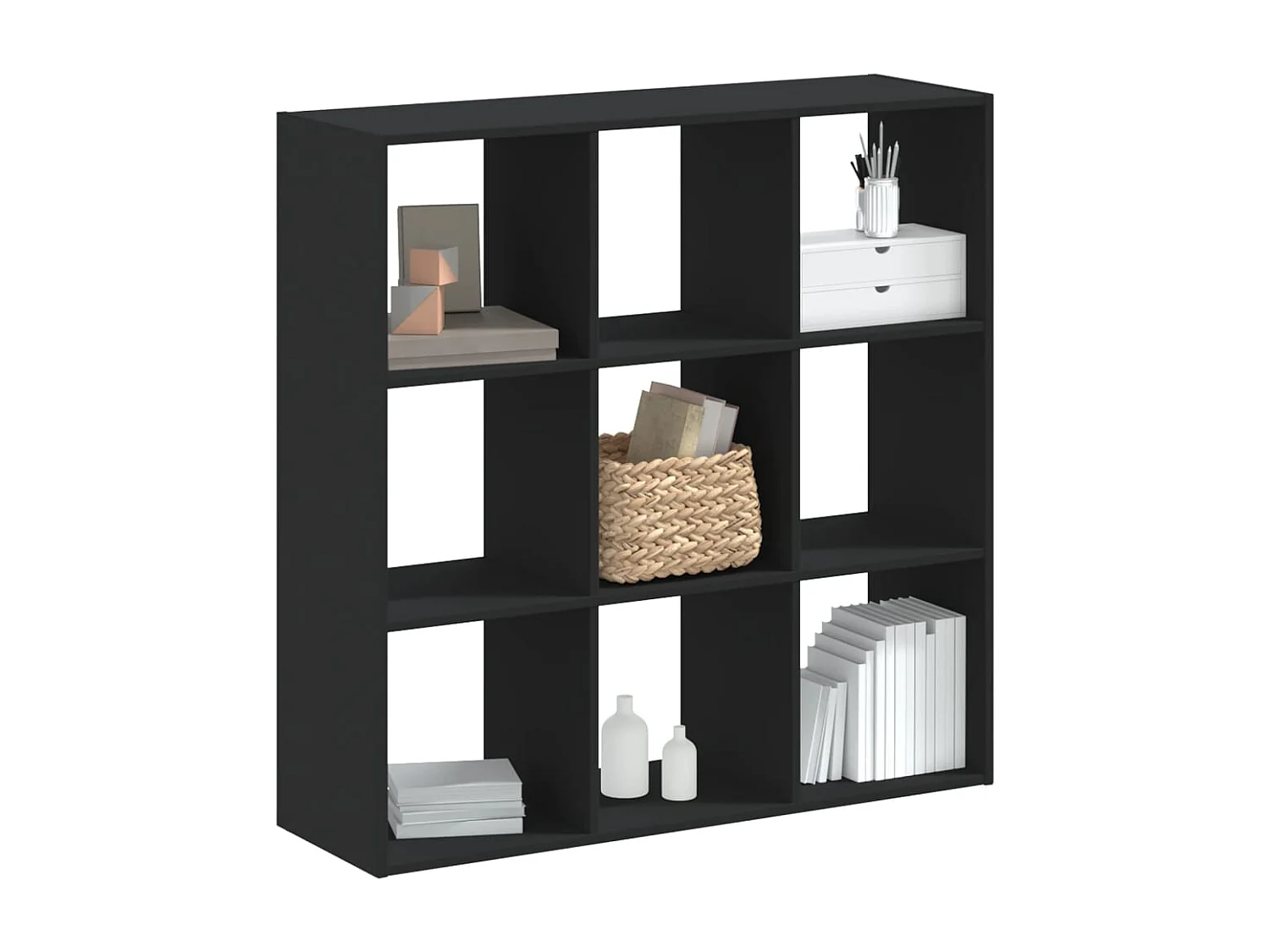 Digna  Bibliothèque noir 102x32x102 cm bois d'ingénierie