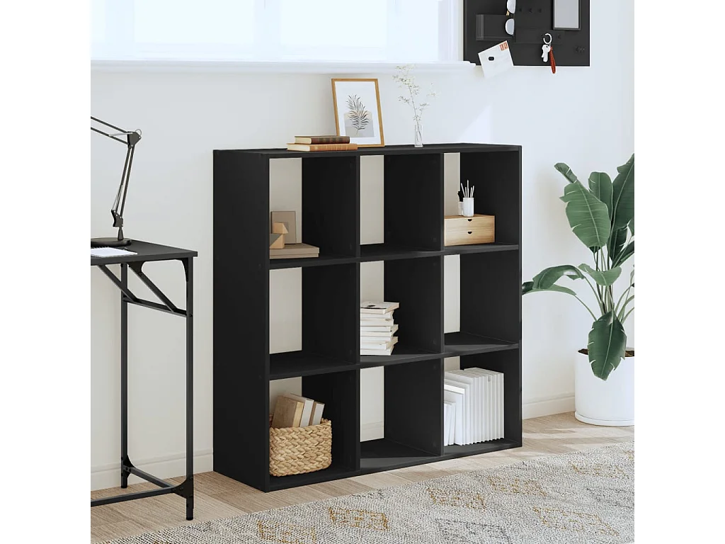 Digna  Bibliothèque noir 102x32x102 cm bois d'ingénierie