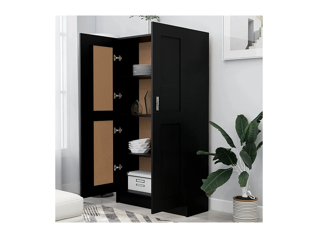 Krimpen aan den IJssel  Bibliothèque Noir 82,5x30,5x150 cm Bois d’ingénierie