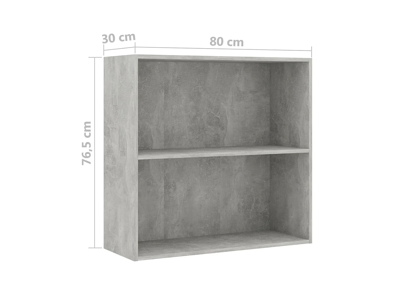 Siro  Bibliothèque à 2 niveaux gris béton bois d'ingénierie