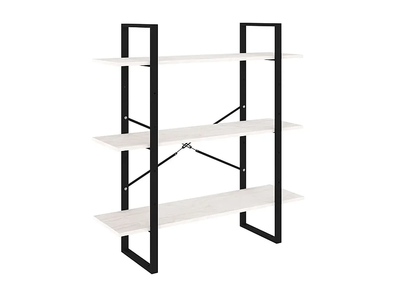 Capitola  Boekenkast met 3 schappen 100x30x105 cm massief grenenhout wit