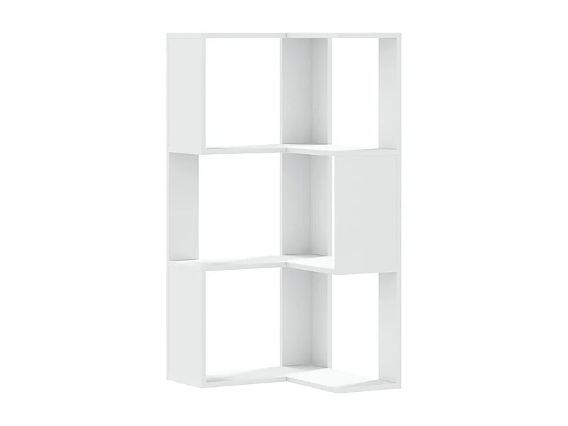 Cavit  Boekenkast 3-laags hoek 50x50x102 cm bewerkt hout wit