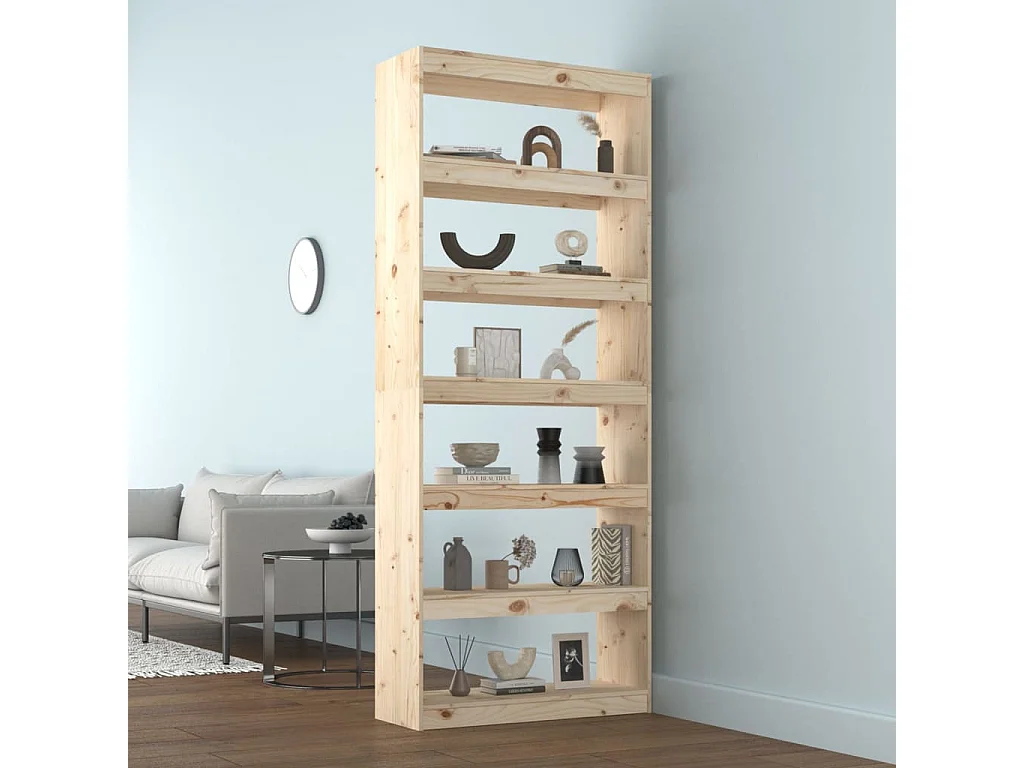 Aruna  Bibliothèque/Séparateur de pièce 80x30x199,5 cm pin massif