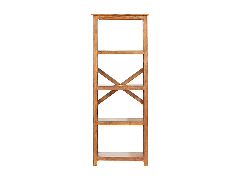 Ayla  Estantería de madera maciza de acacia acabado miel 60x30x160 cm