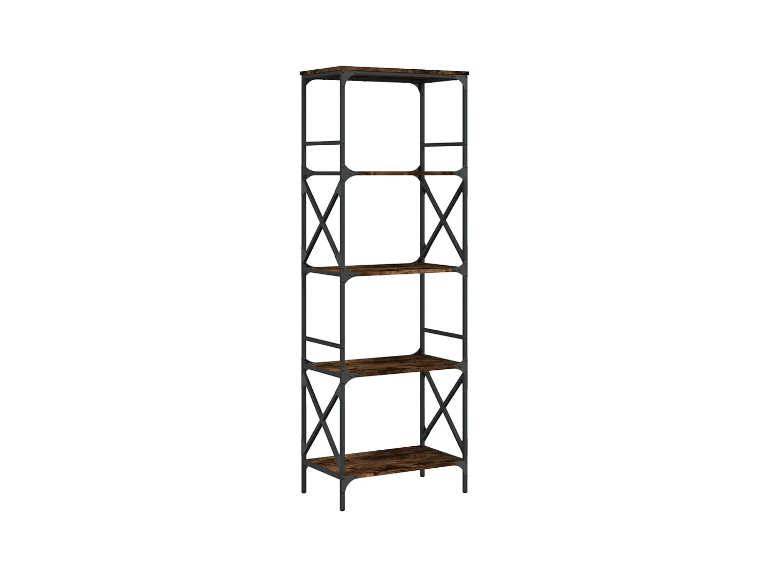 Uusikaupunki  Bibliothèque à 5 niveaux chêne fumé 59x35x171 cm